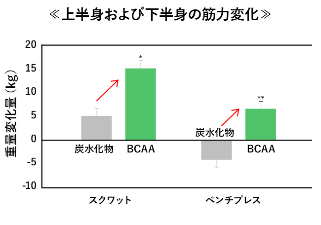 上半身および下半身の筋力変化